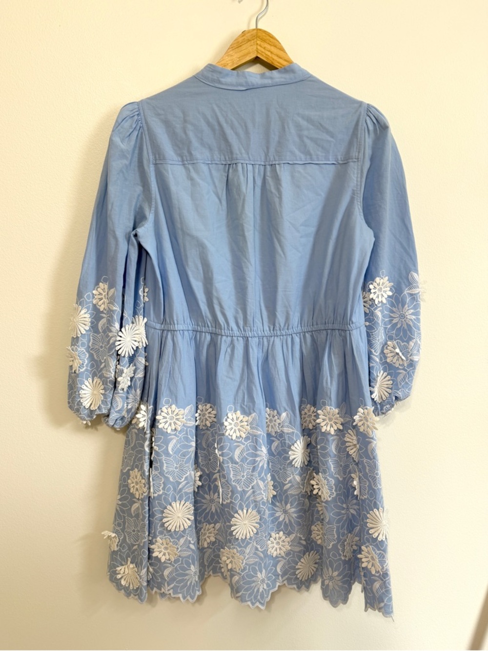 MILLY Elise 3D Cotton Embroidered Dress Size 8 - Picture 8 of 11